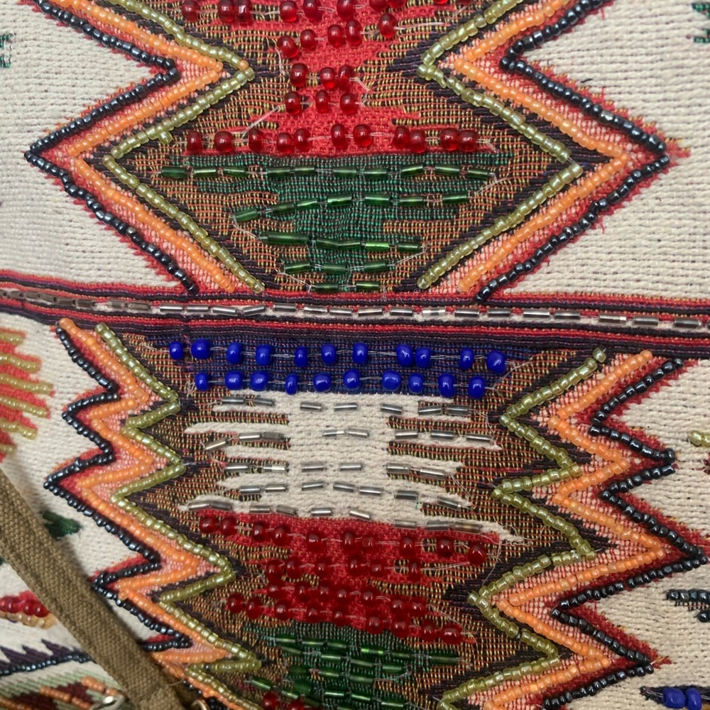 Multicolor Geometric Pattern Tote With Pouch - image 2